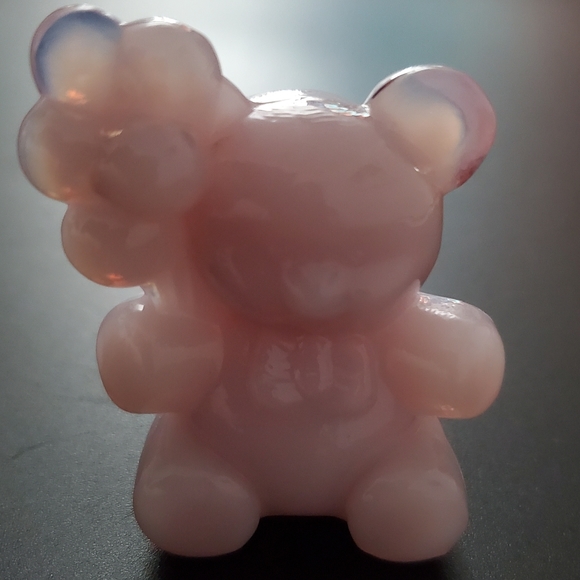 Vntg Boyd "Patrick the Bear" Opaque Light / Baby Pink Slag Glass Teddy 🧸 Bear - Picture 6 of 11